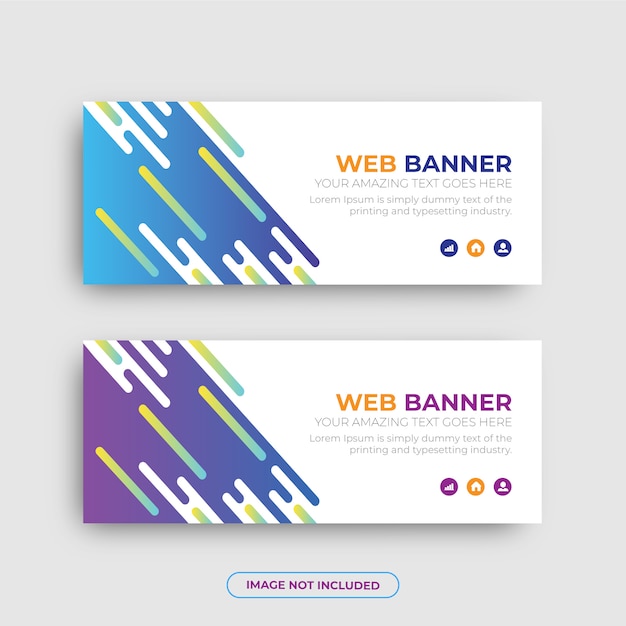 Zestaw dwóch nowoczesnych banerów internetowych szablon banner