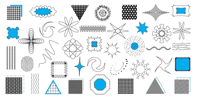 Zestaw elementów abstrakcyjnych i kształtów geometrycznych Abstrakcje linii formularzy Projekt graficzny wektor EPS 10