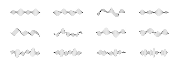 Plik wektorowy zestaw elementów fal abstrakcyjnych fale liniowe do projektowania