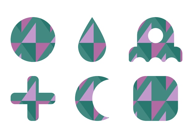 Plik wektorowy zestaw elementów geometrycznych z dekoracyjną ilustracją wektorową napełniania