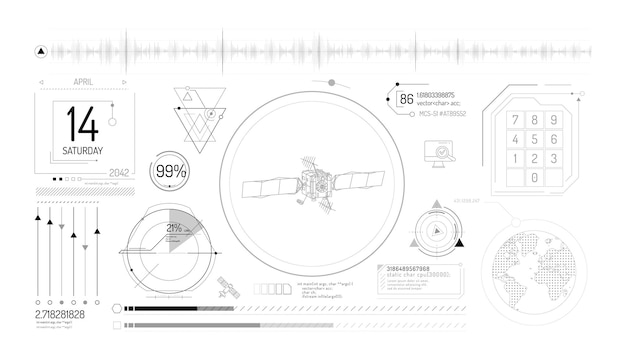 Zestaw Elementów Infograficznych Dotyczących Wprowadzania Danych Satelitarnych