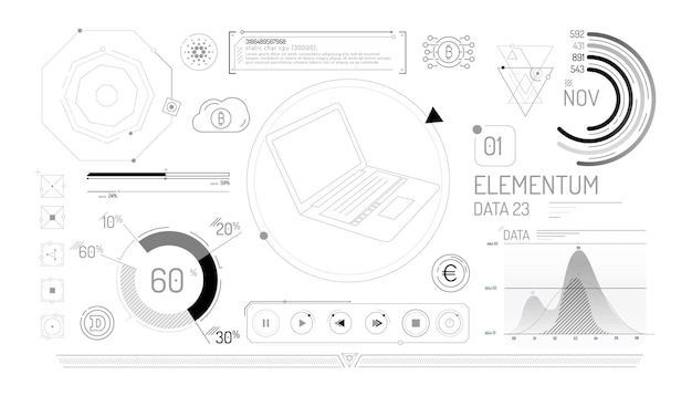Plik wektorowy zestaw elementów infograficznych na temat technologii finansowych i kryptowalut