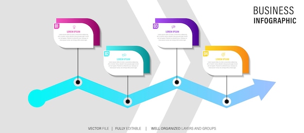Zestaw elementów infograficznych szablon projektu wektorowego wizualizacji danych Może być używany dla opcji kroków