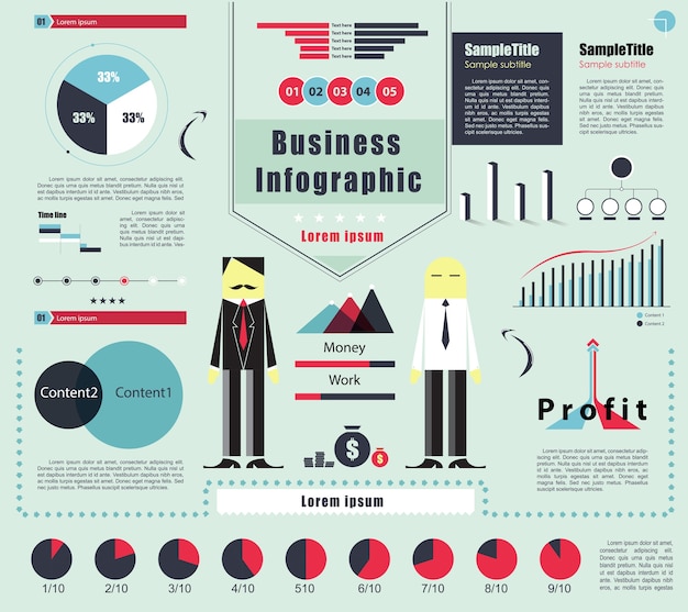 Plik wektorowy zestaw elementów infografiki biznesu