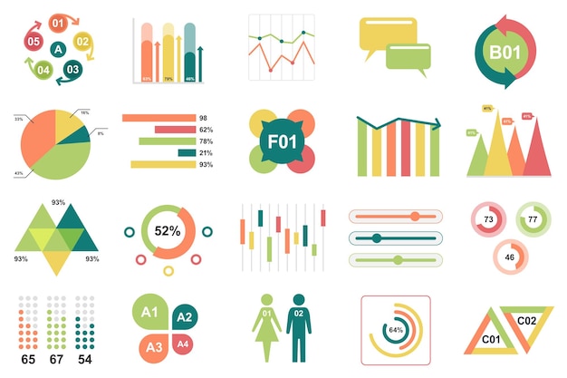 Plik wektorowy zestaw elementów infografiki szablon projektu wektorowego wizualizacji danych z innym diagramem wykresu