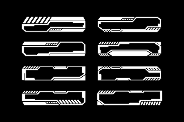 Zestaw elementów interfejsu użytkownika SciFiFuturystyczna technologia ramki interfejsu hud element projektowania
