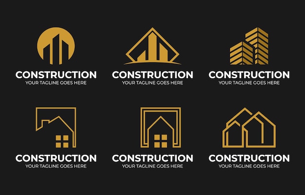 Plik wektorowy zestaw elementów logo budowy