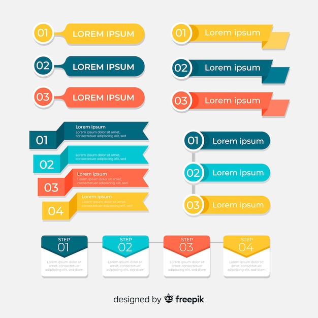 Zestaw Elementów Płaskich Infographic