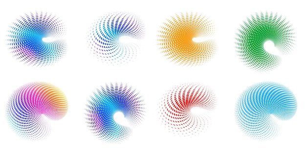 Zestaw elementów projektu symbol Edytowalna ikona Wzór kropki półtonów na białym tle Wektor ilustracja eps 10 rama z czarnymi abstrakcyjnymi losowymi kropkami dla technologii big data