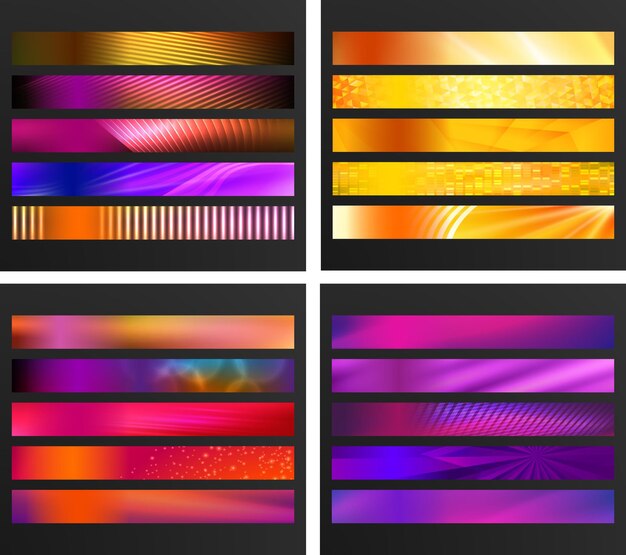 Zestaw elementów projektu szablon prezentacji biznesowej ilustracji wektorowych poziome banery internetowe tło abstrakcyjne rozmyte formularze Eps 10 dla sieci web przyciski szablon prezentacji strony internetowej