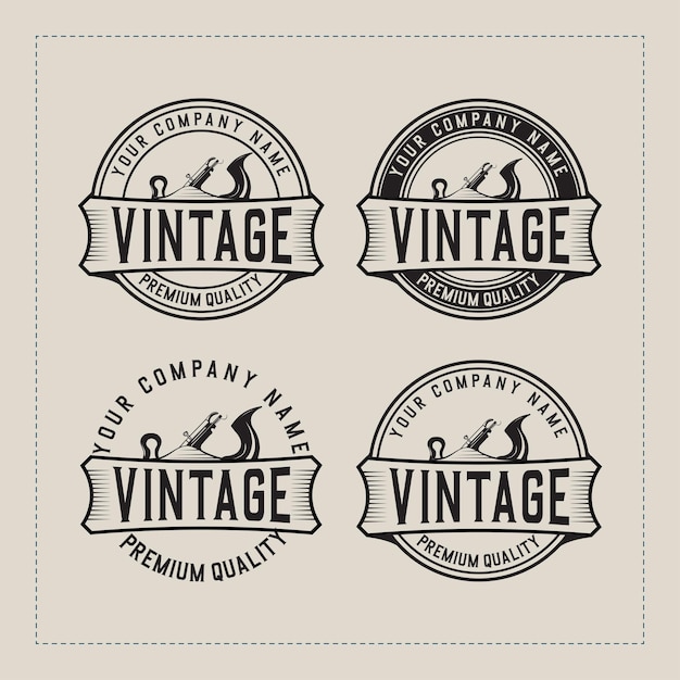 Zestaw Etykiet Stolarki Stolarskiej Retro Vintage Logo