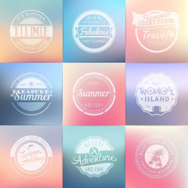 Plik wektorowy zestaw etykiet wakacje, podróże i wakacje. vintage odznaki
