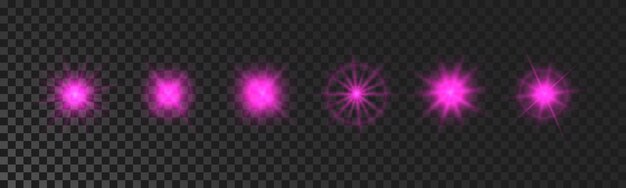 Plik wektorowy zestaw fioletowych świecących musujących gwiazd