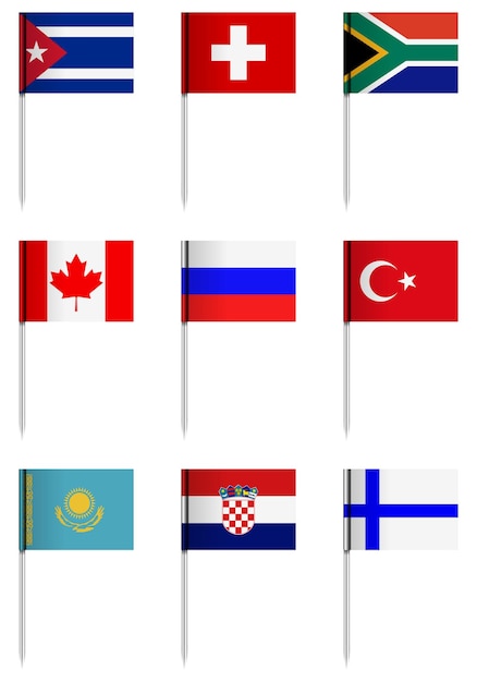 Plik wektorowy zestaw flag narodowych