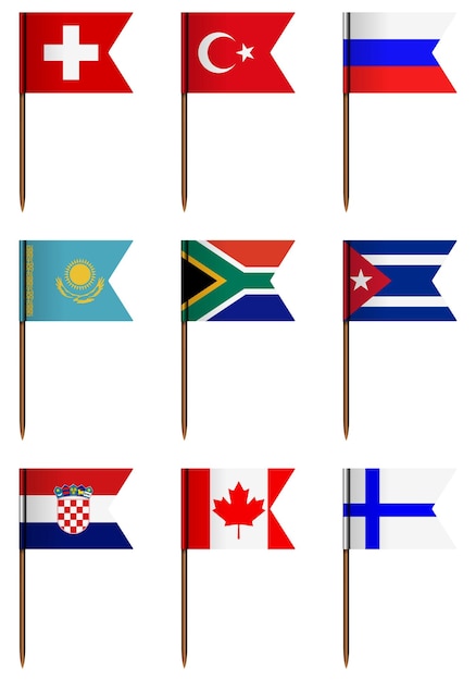 Plik wektorowy zestaw flag narodowych