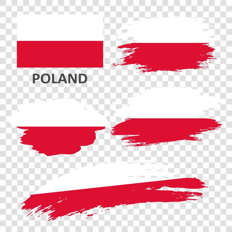 Wektor zestaw flag polski