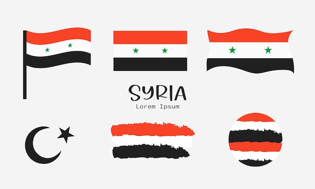 Zestaw flag syrii.