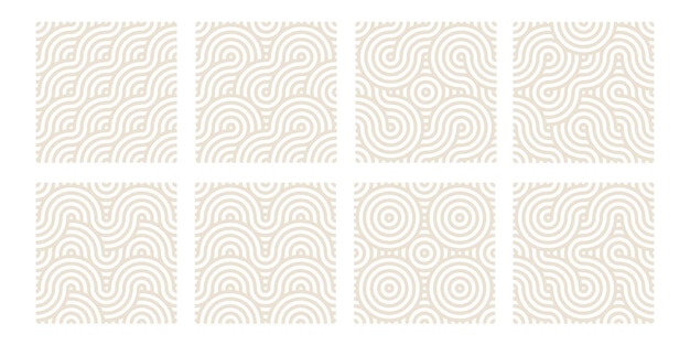 Zestaw Geometrycznych Abstrakcyjnych Wzorów Wektorowych Eleganckie Fale Tła Orientalne Tapety