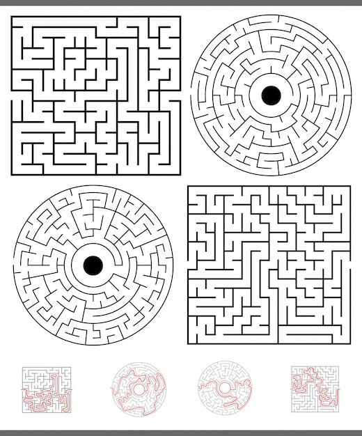 Zestaw gier rekreacyjnych Maze z rozwiązaniami