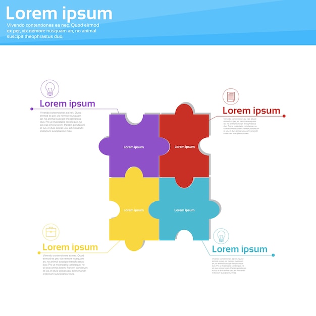 Zestaw graficzny Finanse Puzzle Infographic Icon