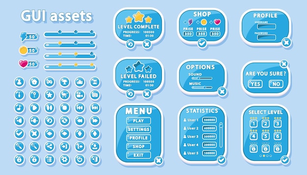 Zestaw Gui Do Projektowania Interfejsu Użytkownika Gier I Aplikacji