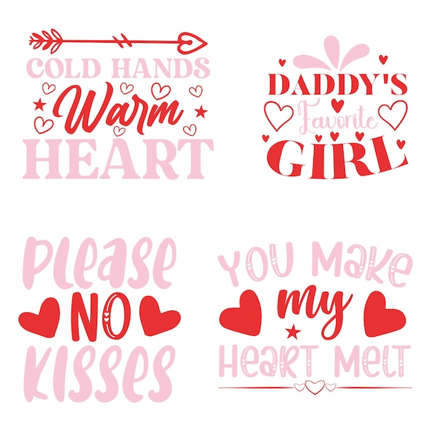 Zestaw Heart Svg T-shirt Design Bundle Romantyczna Miłość Cytaty Svg Designs Bundle. Wycinanie Cytatu Miłosnego,