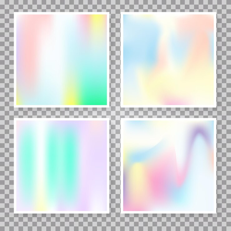Wektor zestaw holograficznych abstrakcyjnych tła