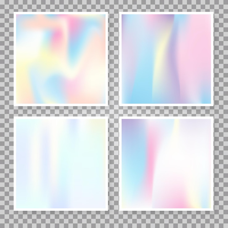 Wektor zestaw holograficznych abstrakcyjnych tła