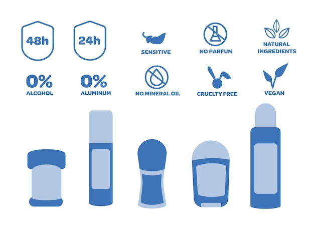 Zestaw Ikon Dezodorantów Ochrona Przed Potem