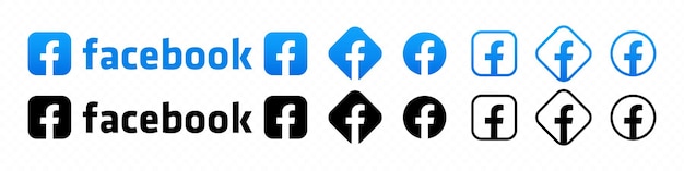 Zestaw Ikon Facebooka Koncepcja Mediów Społecznościowych Wektor Zaporoże Ukraina 14 Grudnia 2021