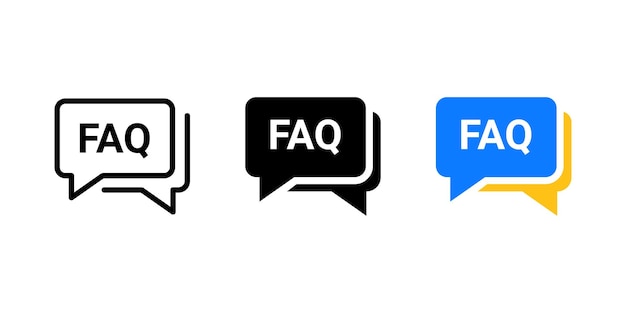 Zestaw ikon FAQ lub projekt ikon pomocy FAQ