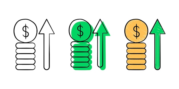 Plik wektorowy zestaw ikon finansowych z różnymi kolorami