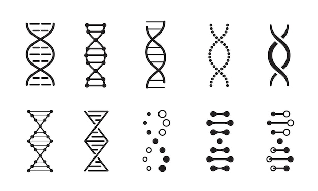 Plik wektorowy zestaw ikon genetycznych dna