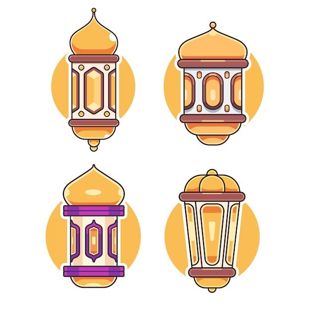 zestaw ikon islamskiej latarni na ramadan