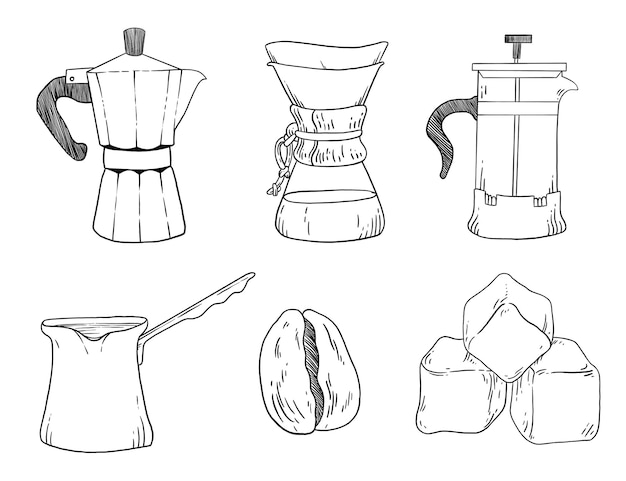 Plik wektorowy zestaw ikon kawy
