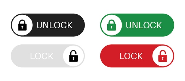 Zestaw Ikon Kłódki Ikona Kłódki Zamknij I Otwórz Symbole Kłódki Ikony Zablokowanej I Odblokowanej Kłódki Na Białym Tle Symbole Bezpieczeństwa Ilustracja Wektorowa