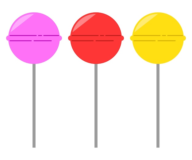 Plik wektorowy zestaw ikon kolorowych lizaków dla elementu projektu związanego z cukierkami. słodycze prosta ikona designu produktu