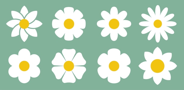 Plik wektorowy zestaw ikon kwiatów ładny kwiat roślina natura elementy projektu