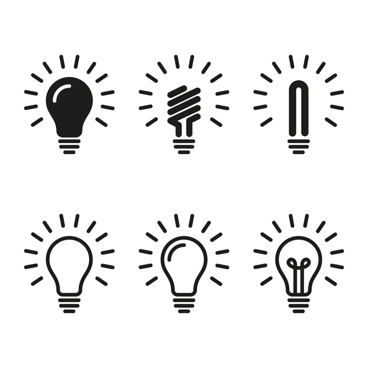 Zestaw ikon lampy Zestaw ikony żarówki Ilustracja wektorowa