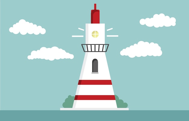Plik wektorowy zestaw ikon latarni morskiej ilustracja wektorowa kreskówka