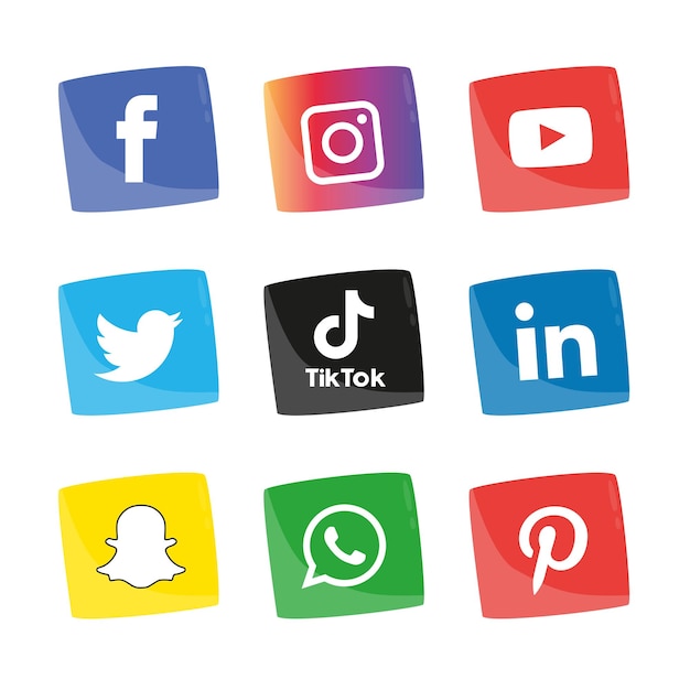 Plik wektorowy zestaw ikon mediów społecznościowych logo vector illustrator