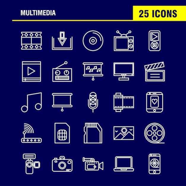 Zestaw ikon multimedialnych