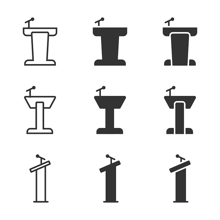 Wektor zestaw ikon na podium tribune ikona ilustracji wektorowych
