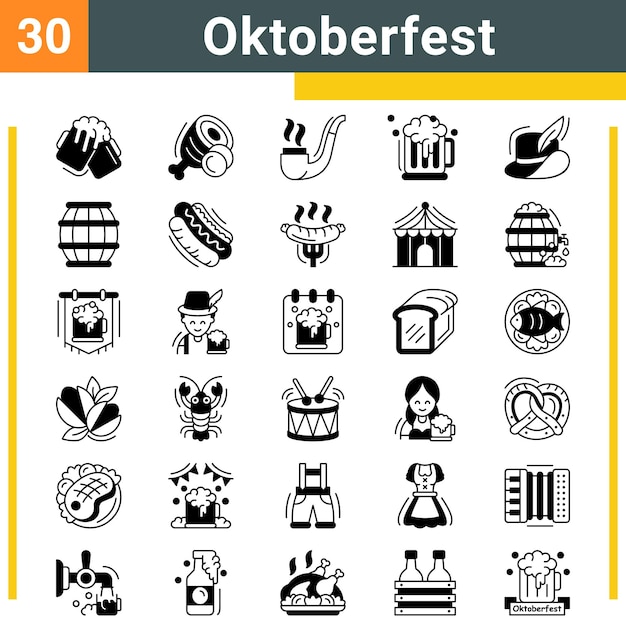 Zestaw ikon Oktoberfest