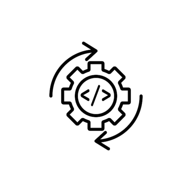 Zestaw ikon optymalizacji kodu Web development coding vector symbol Computer Programming seo sign