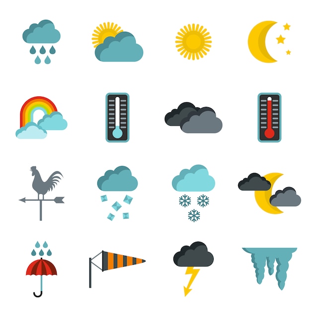 Plik wektorowy zestaw ikon pogody