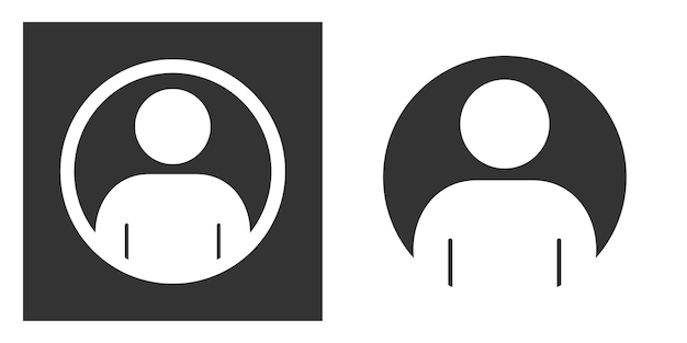 Plik wektorowy zestaw ikon profilu awatara użytkownika mediów społecznościowych koło kształtu symbol ilustracji wektorowych