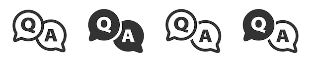 Plik wektorowy zestaw ikon pytań i odpowiedzi faq q i dymek ilustracja wektorowa