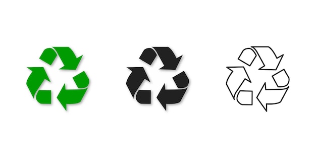 Zestaw Ikon Recyklingu Ilustracja Wektorowa Symbol Recyklingu