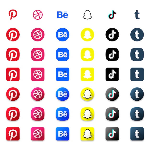 Plik wektorowy zestaw ikon społecznościowych